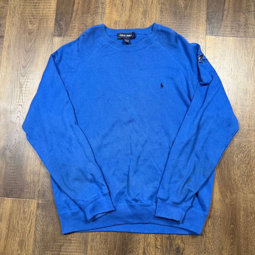 VTG 90s Polo Golf Ralph Lauren Sweater Mens XL Blue Gardiner's Bay Country Club